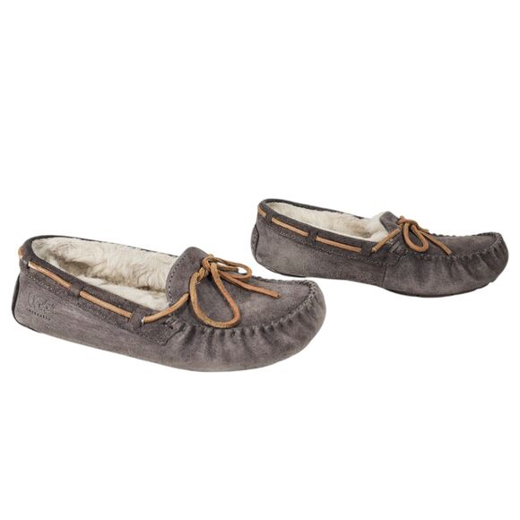 UGG Australia Shoes - UGG Women 5 Dakota Moccasins Slippers Pewter Australia Suede Leather Sherpa 5612